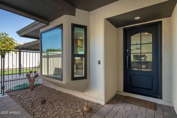 Secluded and private front courtyard.