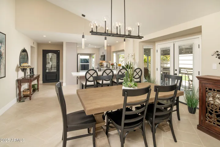 Located between the kitchen and Great Room.