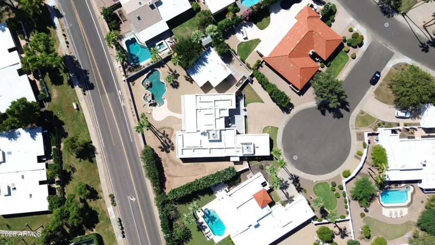 Aerial view of 22,000+ square foot lot.