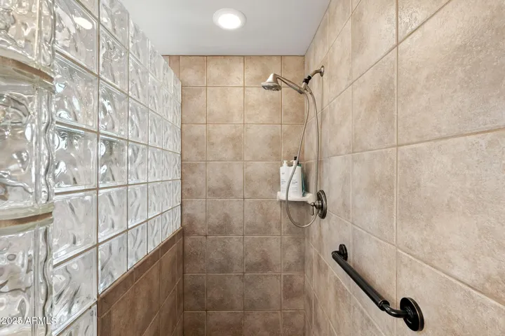 Shower in primary bathroom