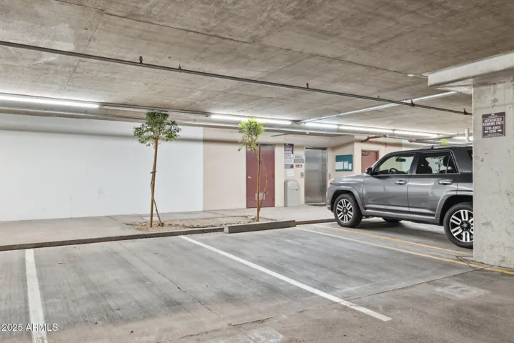 Unit includes an assigned underground parking space located near the elevator.