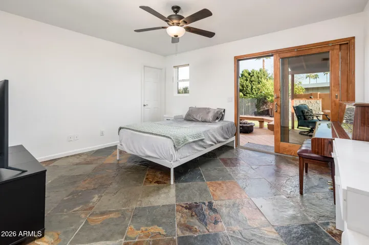 Bedroom 2 sliding patio door to covered deck