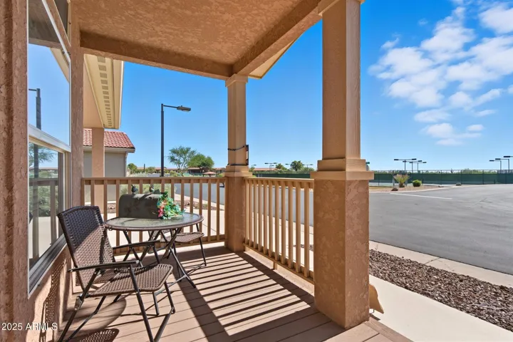 Enjoy the views to the south and east of the tennis courts, exercise facility and this home is not surrounded by other homes to the south and east so you can enjoy the views in the winter mornings and evenings.