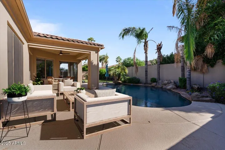 Large patio virtually staged