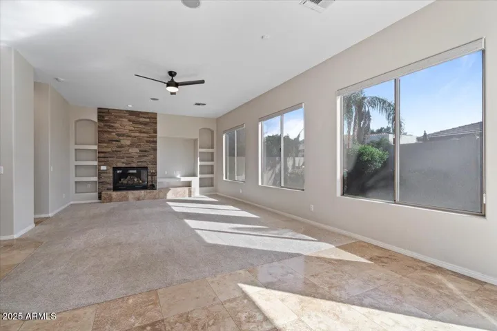 Living space off the kitchen