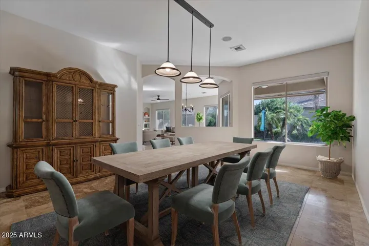 Dining room virtually staged