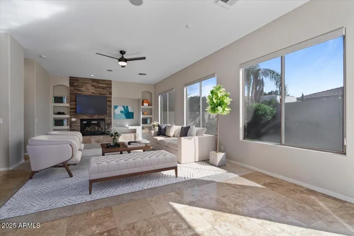 Living space virtually staged