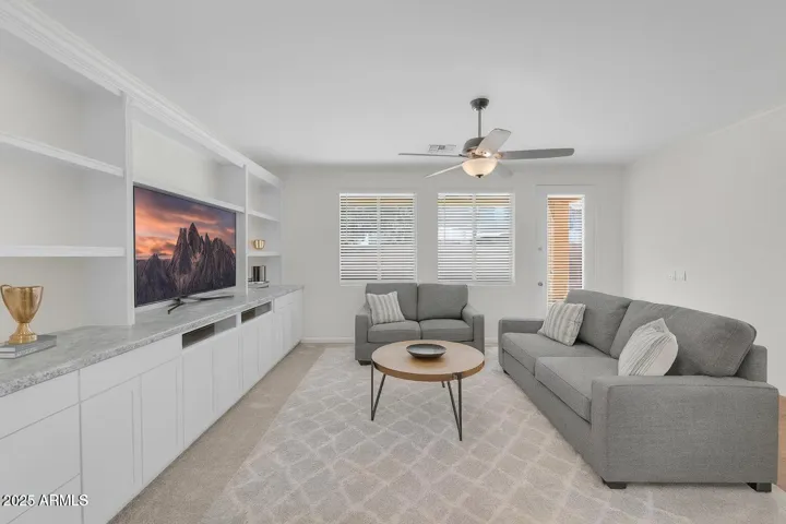Large family room off the kitchen.