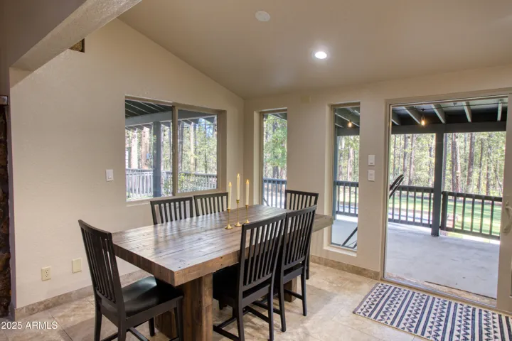 Dining Area leads out to covered deck