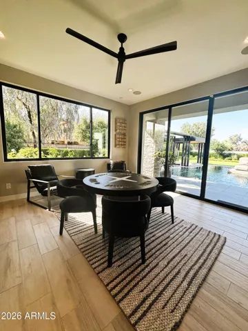 Outdoor Casita staged as a Poker/Game Room currently but can also be utilized as a bedroom.