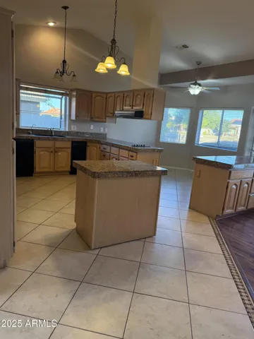 kitchen and eat-in area with built in buffet