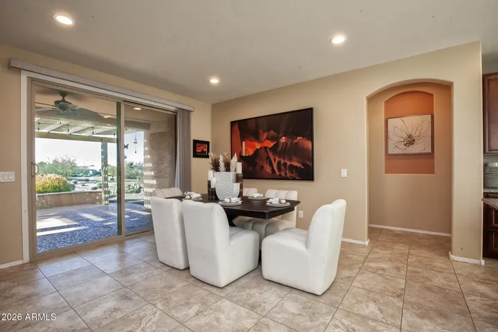 Eating Area in Gathering Room looking toward Patio