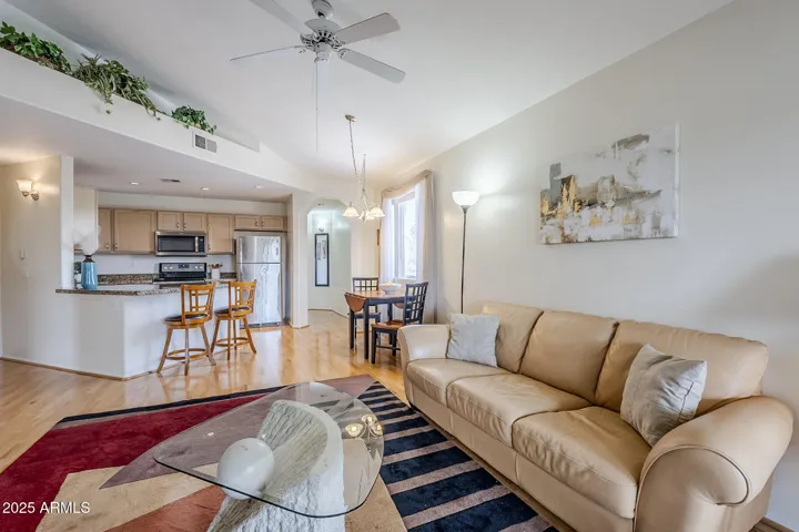 Vaulted ceilings and lots of natural light
