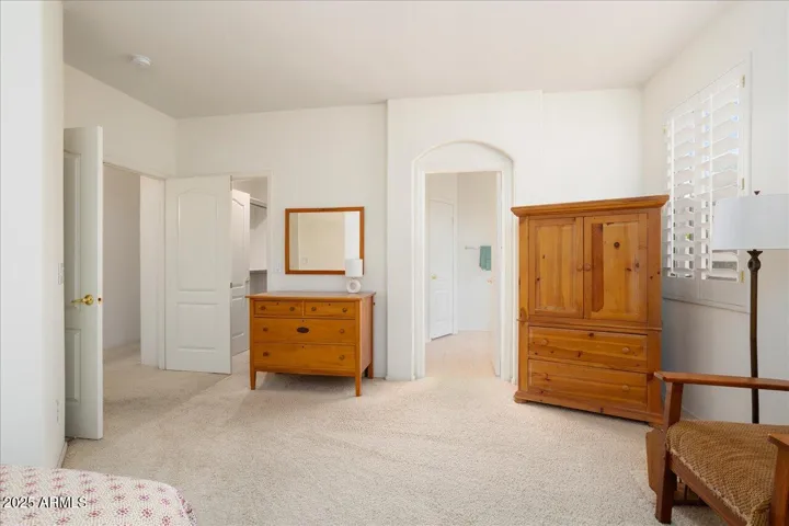 In this view you can see the double door entry. Behind the entry door on right there is a large walk-in closet! The doorway shown leads to the ensuite bath.