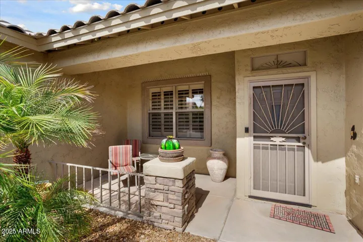 You are greeted at the welcoming front courtyard!