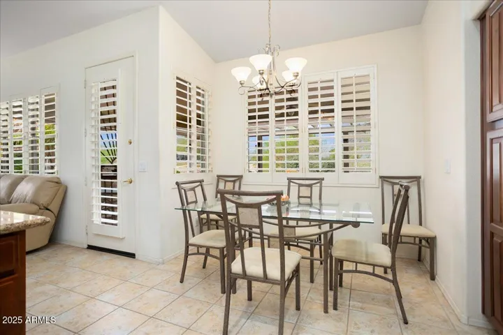 The breakfast nook gives you a wonderful view of the golf course and mountains!