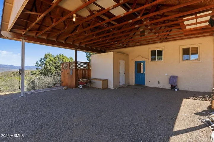 Large covered patio at this Hackberry Arizona home near Kingman. Perfect shaded outdoor living in scenic Mojave County desert.