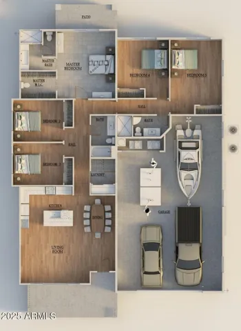 Labyrinth Floor Plan - 5 Bedroom Option - 3D