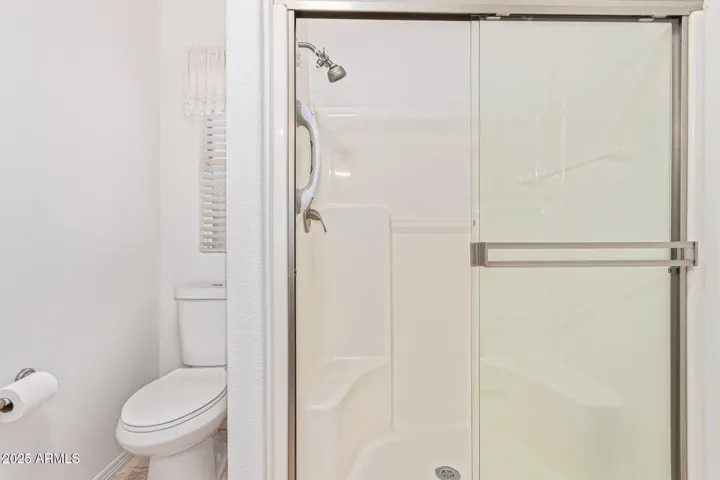 UPGRADED Seamless shower with installed bar for added safety. UPGRADED water sense toilet with higher thresh hold.