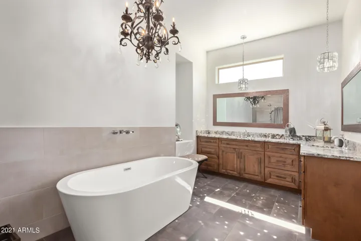 OFF THE MAIN KING BEDROOM, STANDALONE TUB, WALK-IN SHOWER, SEP COMMODE RM, DOUBLE VANITIES.