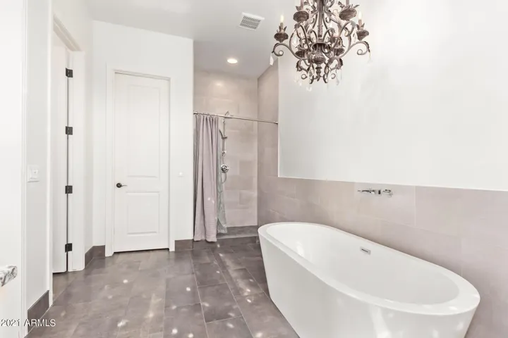 FULL SHOWER, STAND ALONE TUB, COMMODE ROOM, WALK-IN CLOSET, DOUBLE VANITIES