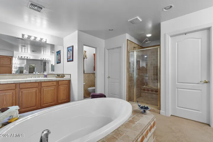 Soaking tub and walk in shower