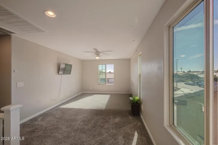 Roomy loft area provides bonus living space that can be used as a playroom, home theater, home office, study area, or creative crafting space.