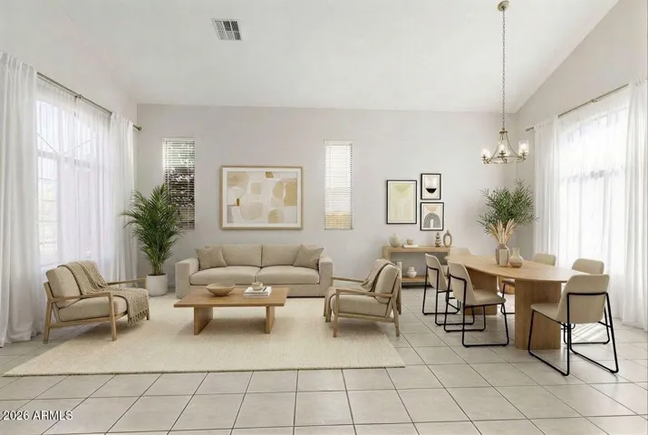 Great Room Living Room Virtually Staged
