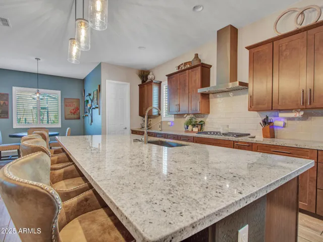 Huge island perfect for after school snacks and homework