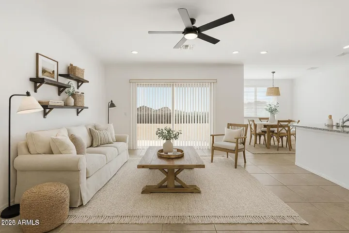 Living room with virtual staging
