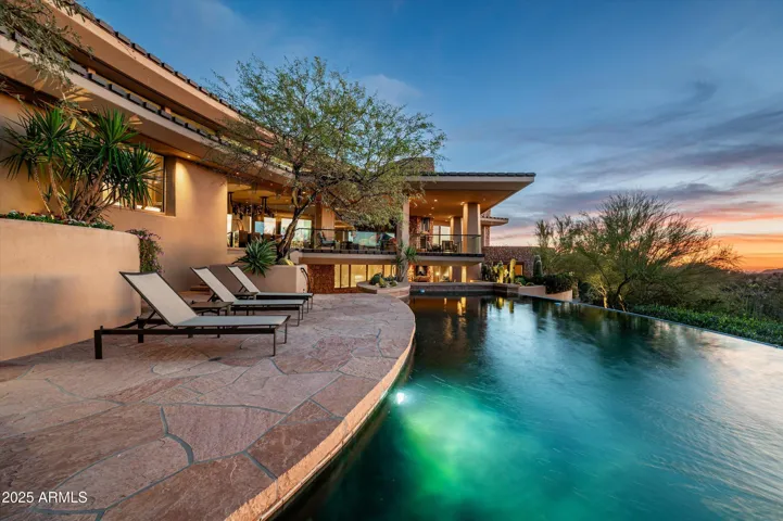 Negative edge pool at night
