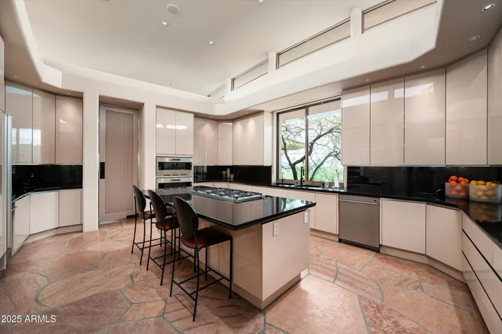 Large kitchen with multiple cabinets for storage