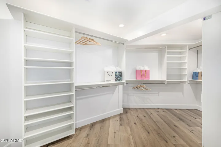 Tons of organized storage in the closet--it feels like an extra room!