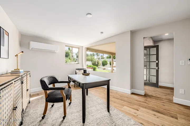 One of the best features of this home is the separate casita! Shown as a home office, but flexible enough to be a fourth bedroom or home gym.