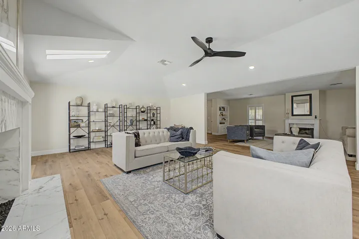The Great Room is light and bright with a tray ceiling