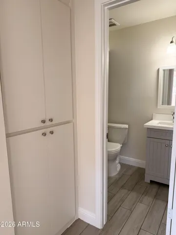 Storage outside hall bath