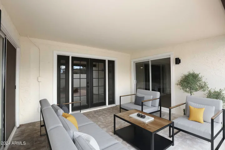 Covered Patio virtually staged