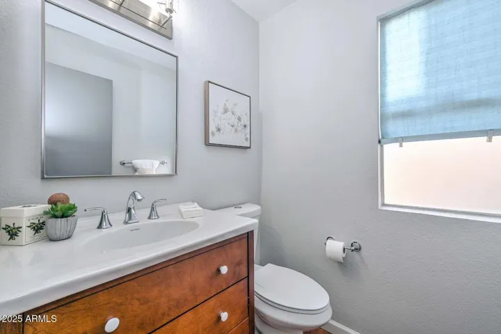 Powder room adjacent to breakfast area