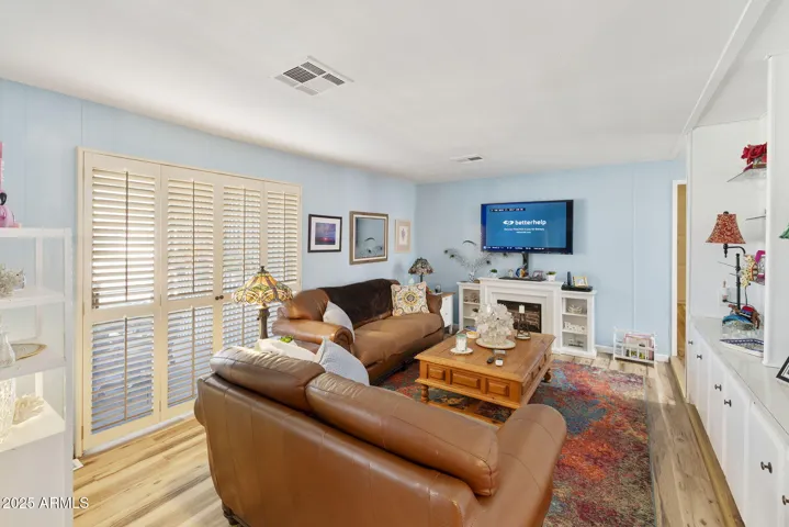 Living Room with shelving