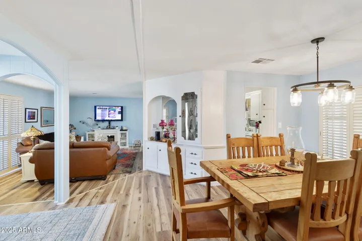 Living room, Dining room from den