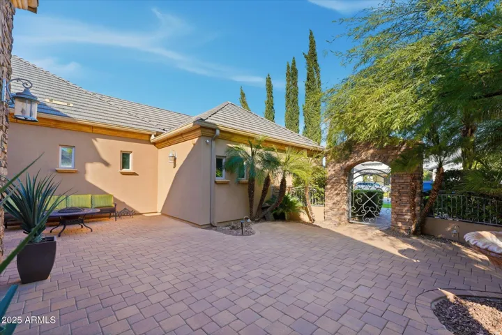 Gated entry courtyard
