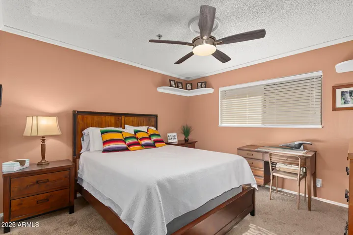 Primary bedroom is large