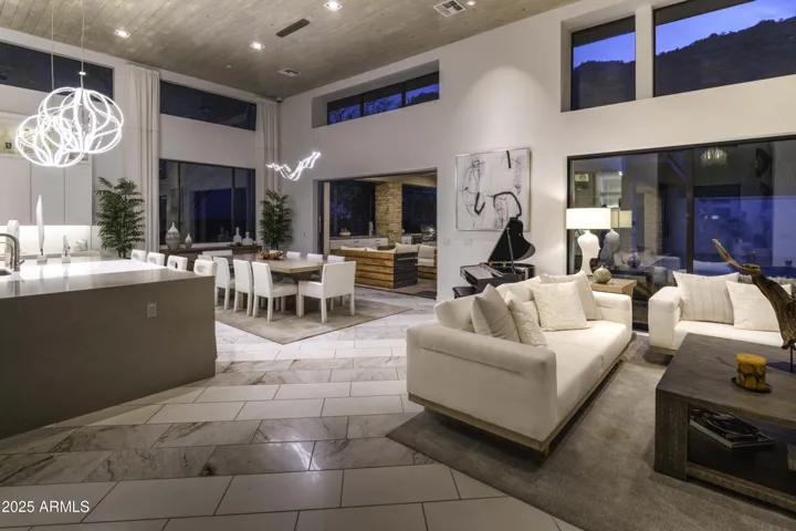 Pocket doors in living room and dining area