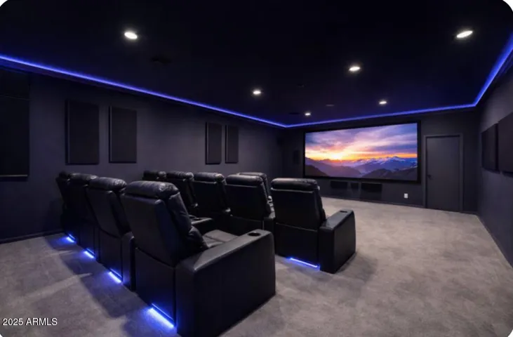 Basement Home Virtually Staged Home Theater