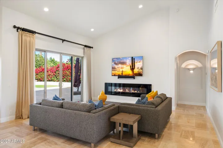 85 inch TV and full Fireplace with remote control