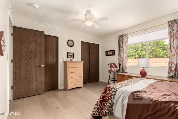 Guest room with view to back yard