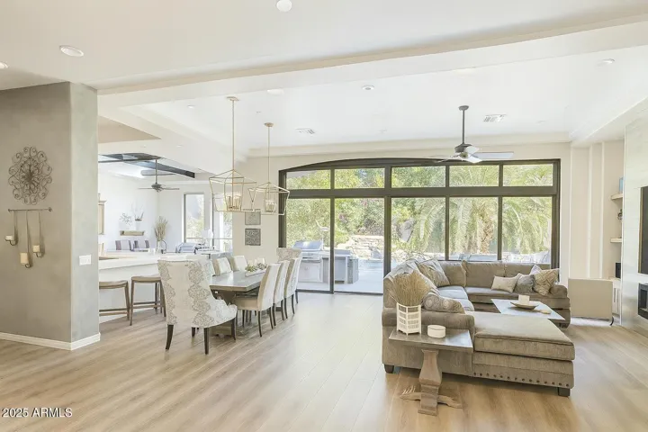 AI generated to show retractable sliding door and wood floors