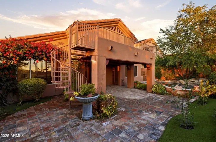 Raised view balcony extends the outdoor experience.