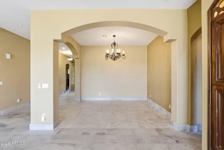 Defined dining area in great room.