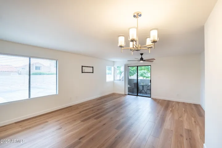 Morning light and quality flooring through out.